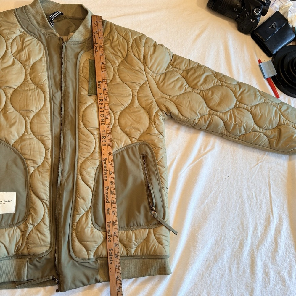 Winter Men Baseball Collar Quilted Bomber Padded XL Flight Jacket - Picture 10 of 15